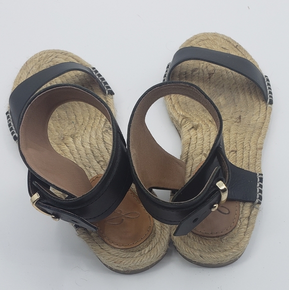 Joie pima espadrille black leather sandal. Size 37 - Picture 2 of 4